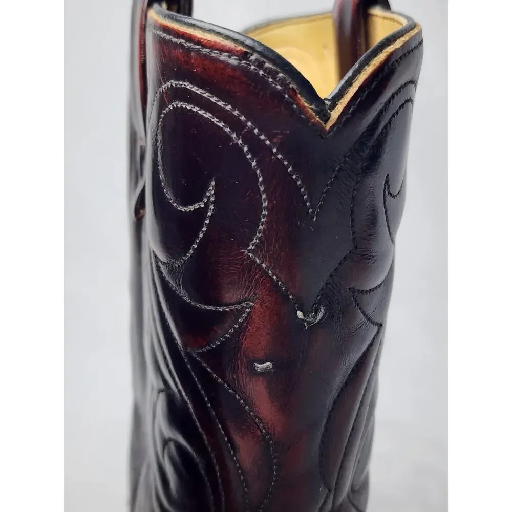 Acme Circle A Men's Size 8 E Western Brown Embroidered Leather Cowboy Boots